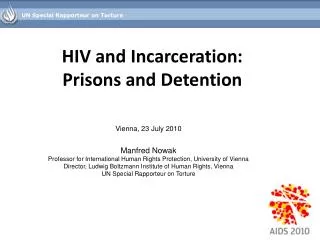HIV and Incarceration: Prisons and Detention