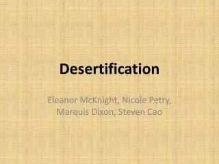 Desertification