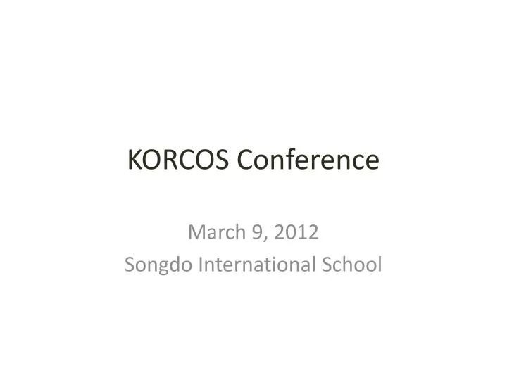 korcos conference