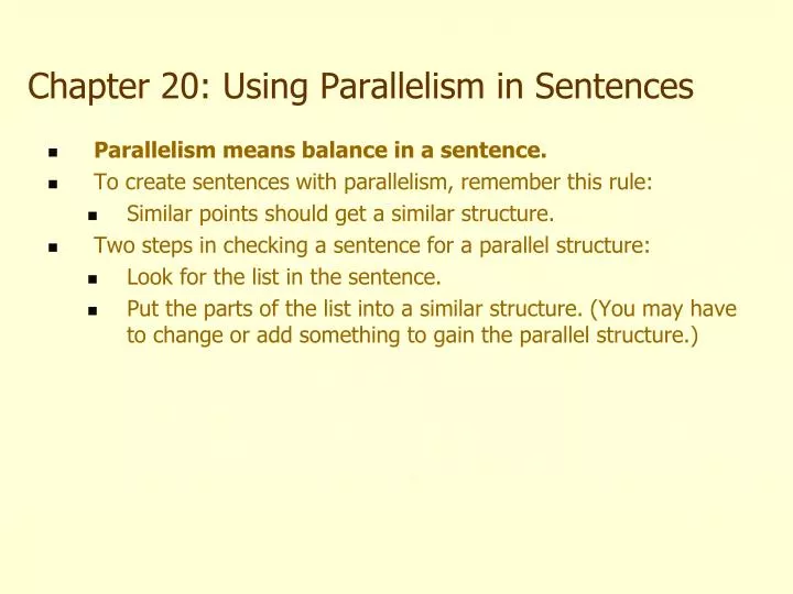 chapter 20 using parallelism in sentences