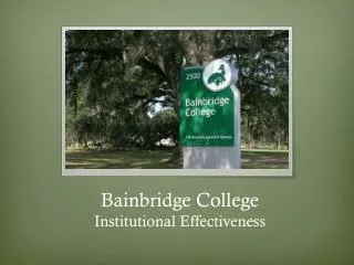Bainbridge College Institutional Effectiveness