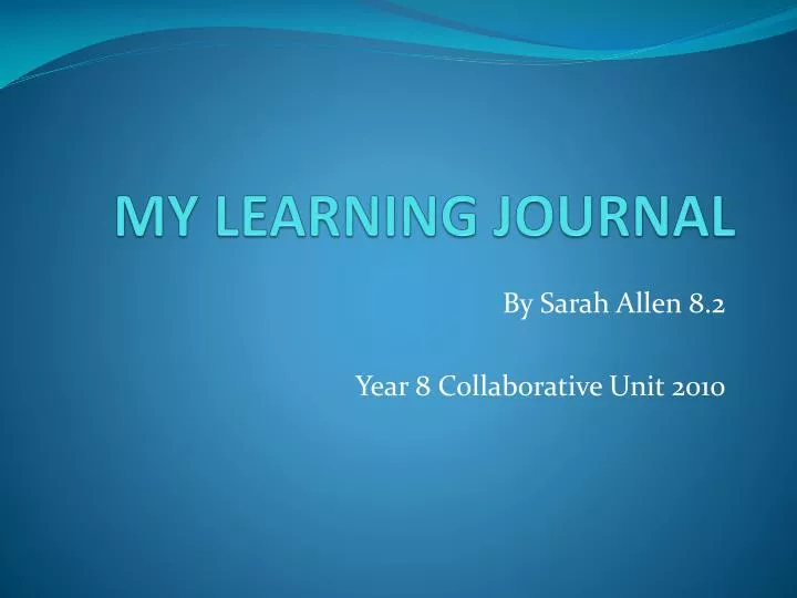 my learning journal