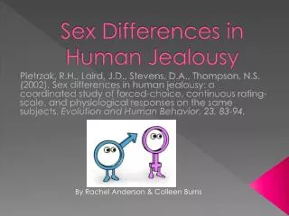Sex Differences in Human Jealousy