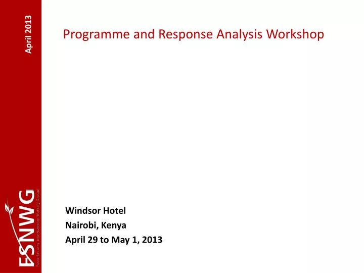 programme and response analysis workshop
