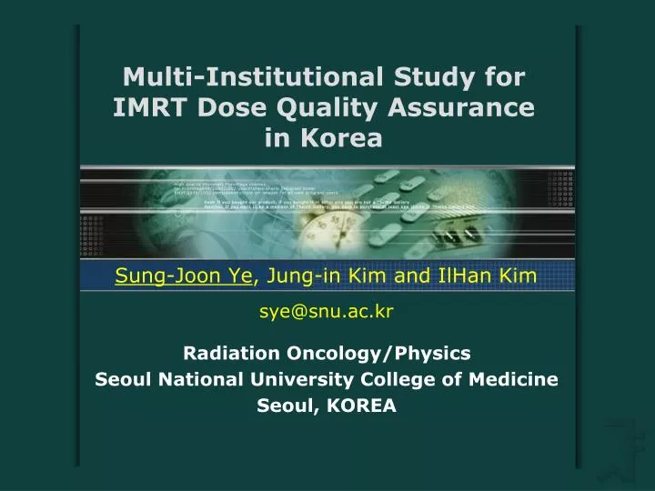 multi institutional study for imrt dose quality assurance in korea