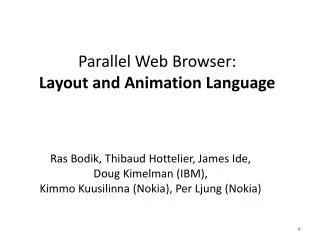 Parallel Web Browser: Layout and Animation Language