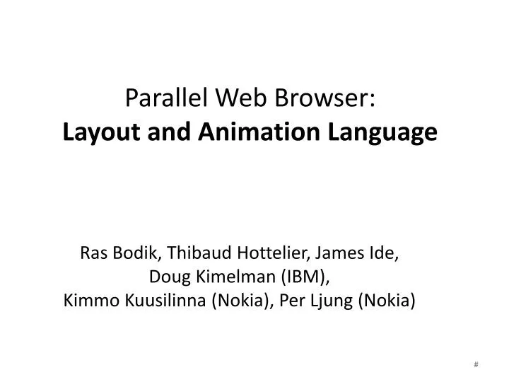 parallel web browser layout and animation language