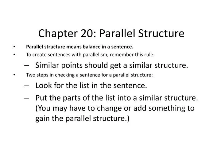 chapter 20 parallel structure
