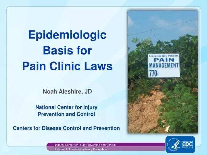 epidemiologic basis for pain clinic laws