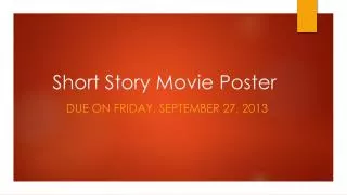 Short Story Movie Poster