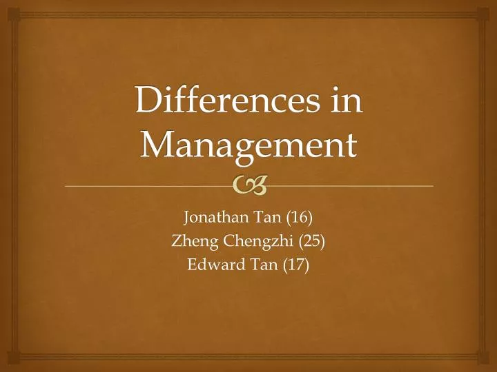 differences in management