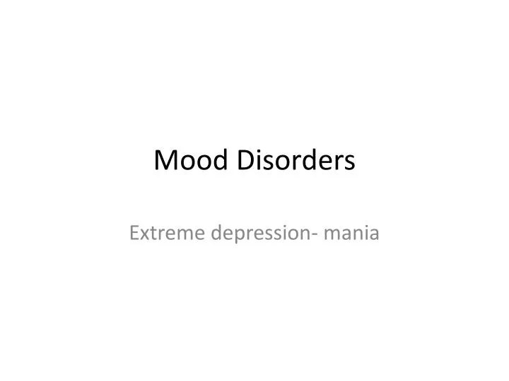 mood disorders