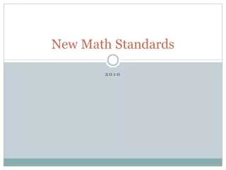 New Math Standards