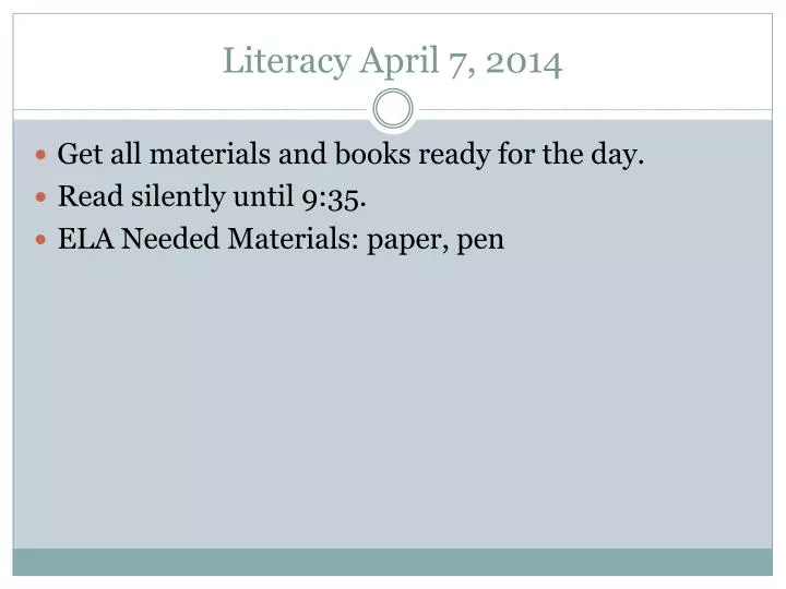 literacy april 7 2014