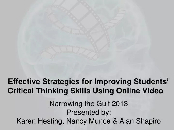 effective strategies for improving students critical thinking skills using online video