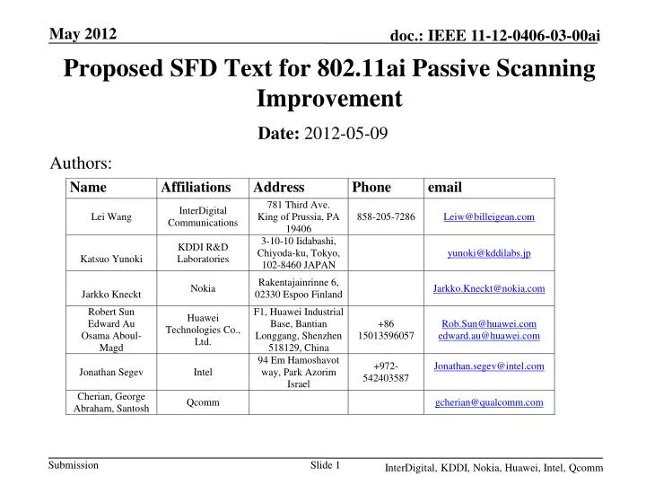 proposed sfd text for 802 11ai passive scanning improvement