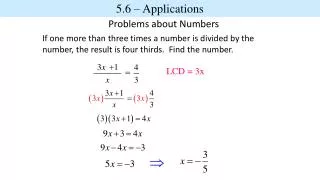 Problems about Numbers
