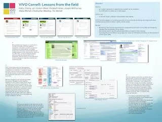 VIVO Cornell: Lessons from the field