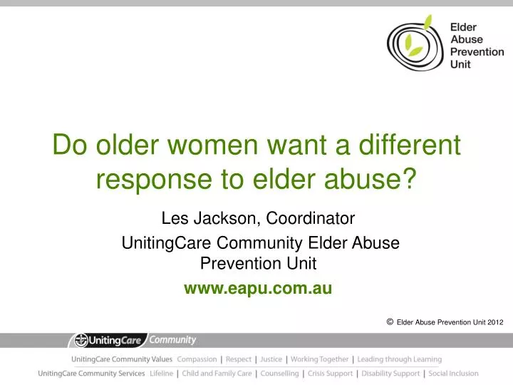 do older women want a different response to elder abuse
