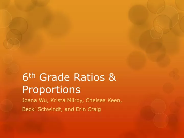 6 th grade ratios proportions