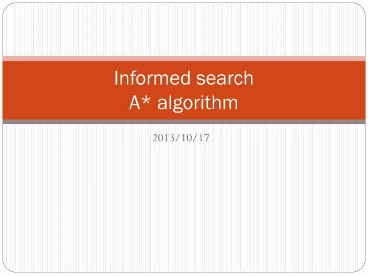 informed search a algorithm