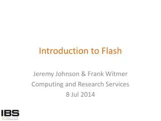 Introduction to Flash