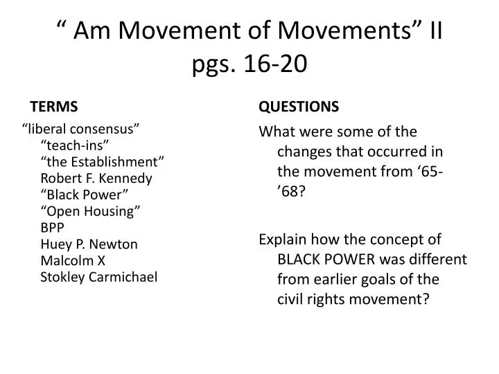 am movement of movements ii pgs 16 20