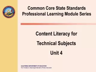 Common Core State Standards Professional Learning Module Series