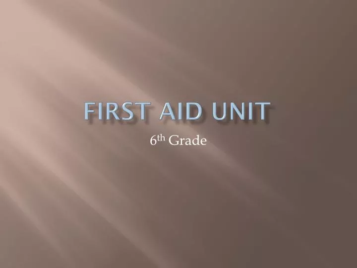 first aid unit
