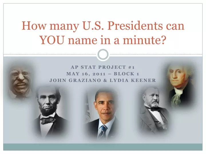 how many u s presidents can you name in a minute