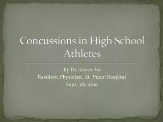 Concussions in High School Athletes