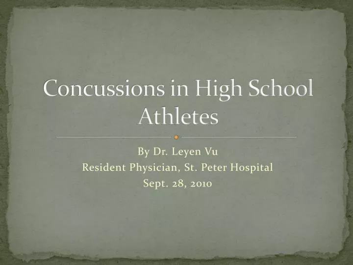 concussions in high school athletes