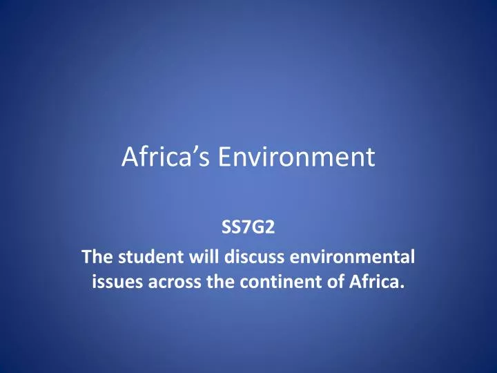 africa s environment