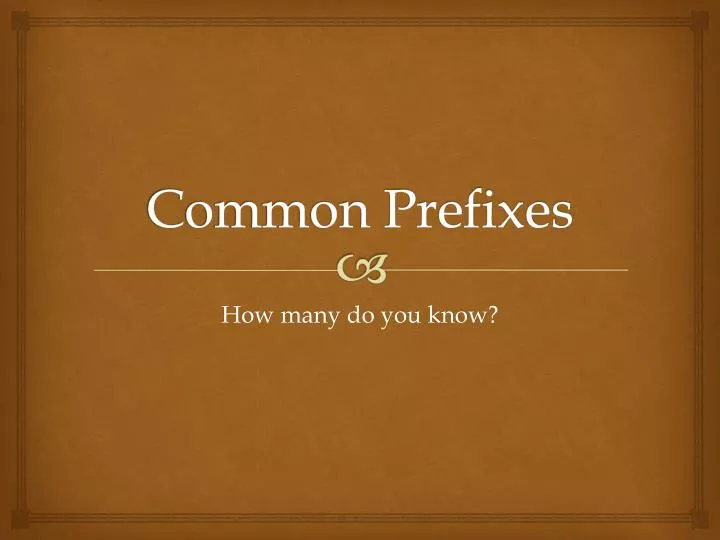 common prefixes