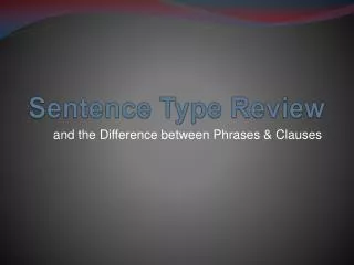 Sentence Type Review