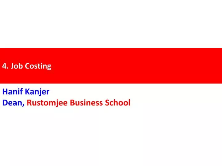 4 job costing