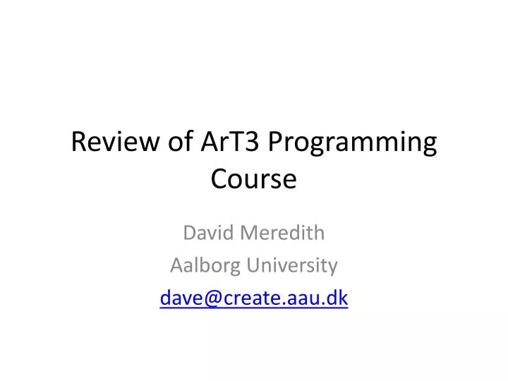 review of art3 programming course