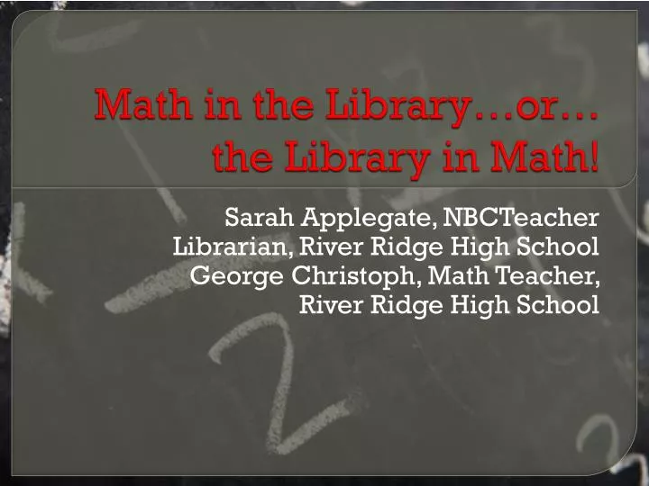 math in the library or the library in math