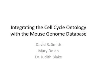 Integrating the Cell Cycle Ontology with the Mouse Genome Database