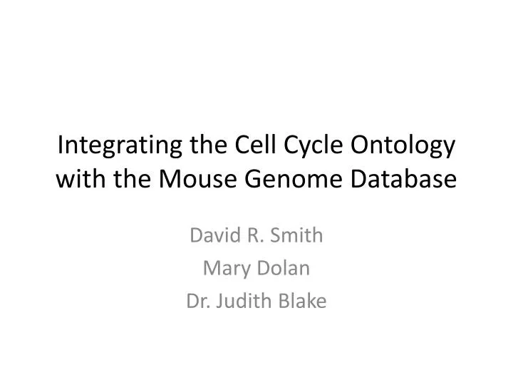 integrating the cell cycle ontology with the mouse genome database