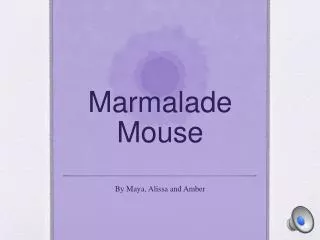 Marmalade Mouse