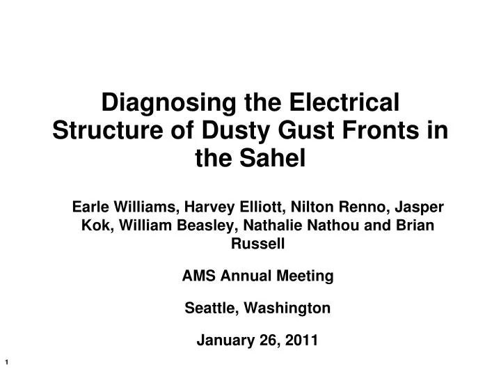 diagnosing the electrical structure of dusty gust fronts in the sahel
