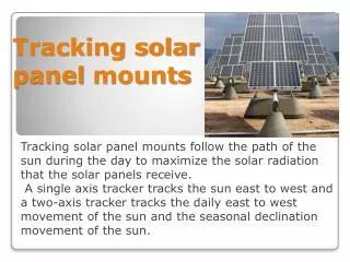 Tracking solar panel mounts