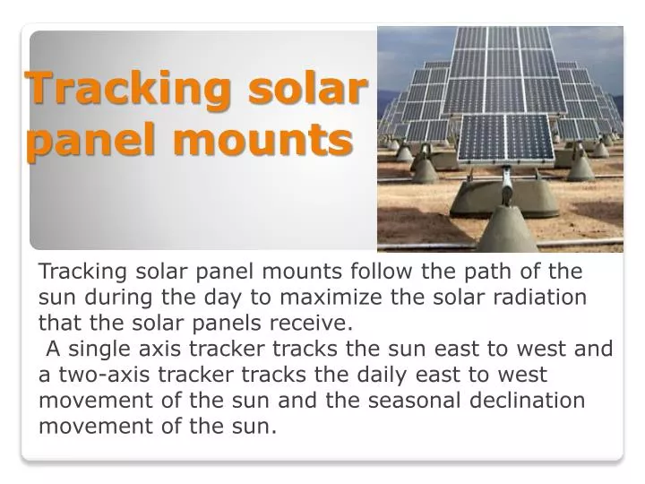 tracking solar panel mounts