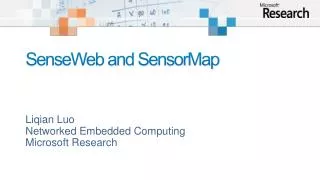 SenseWeb and SensorMap
