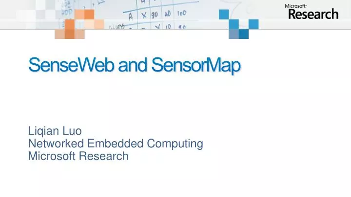 senseweb and sensormap