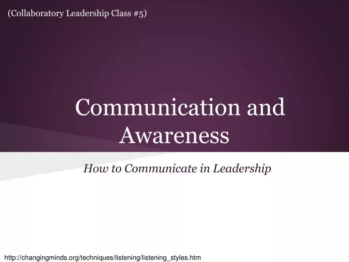 communication and awareness