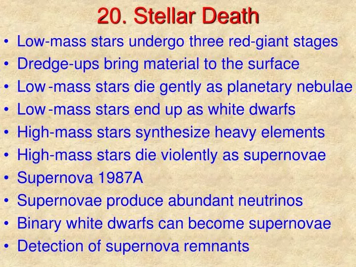 20 stellar death