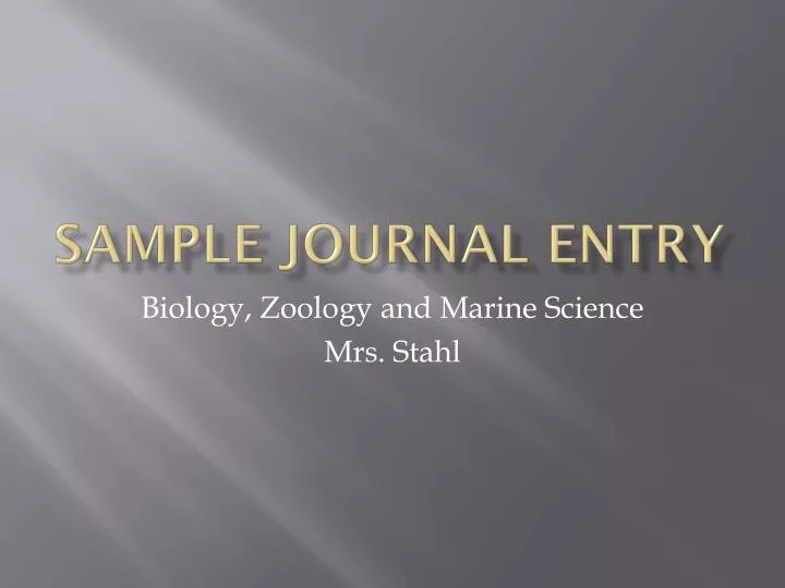 sample journal entry