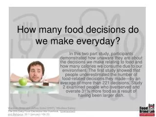 How many food decisions do we make everyday?